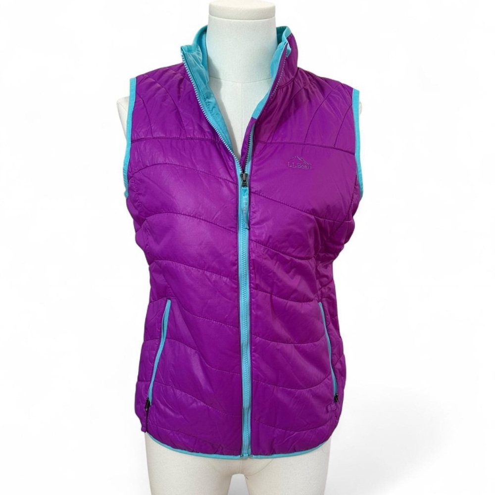 L. L. Bean Kid's Purple and Teal Puffer Vest - Large - New with Tags